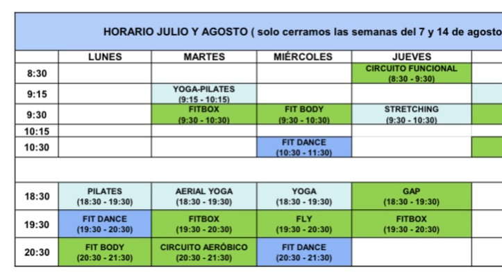 NUEVO HORARIO PARA EL GIMNASIO DE MASNOU (move it)