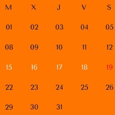 HORARIO DE LA SEMANA DEL 14 de AGOSTO